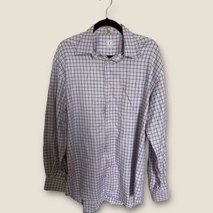 Peter Millar Shirt Men's L Light Purple Long Sleeve Checkered‎ Cotton EXCELLENT✅